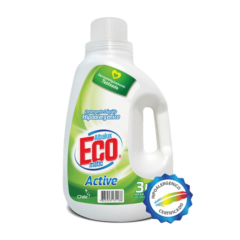 Detergente Líquido Albalux Hipoalergénico Eco Active 3 lts